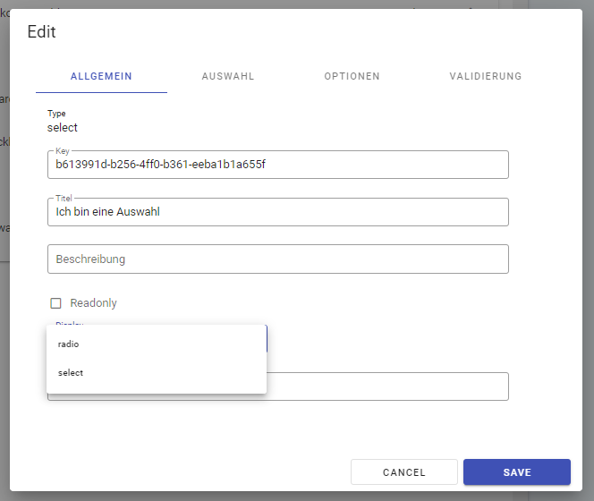 Formular Editor